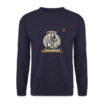 FOREVER ROCK AND ROLL - Unisex Sweatshirt - navy - Front - Alina (178cm) & Michal (187cm)