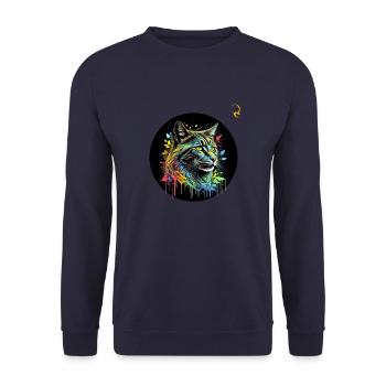 KATZENFARBE - Unisex Pullover - Navy - Vorne - Alina (178cm) & Michal (187cm)