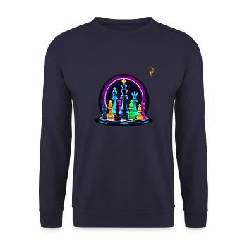 DIE FARBE DES SCHACHSPIELS - Unisex Pullover - Navy - Vorne - Alina (178cm) & Michal (187cm)
