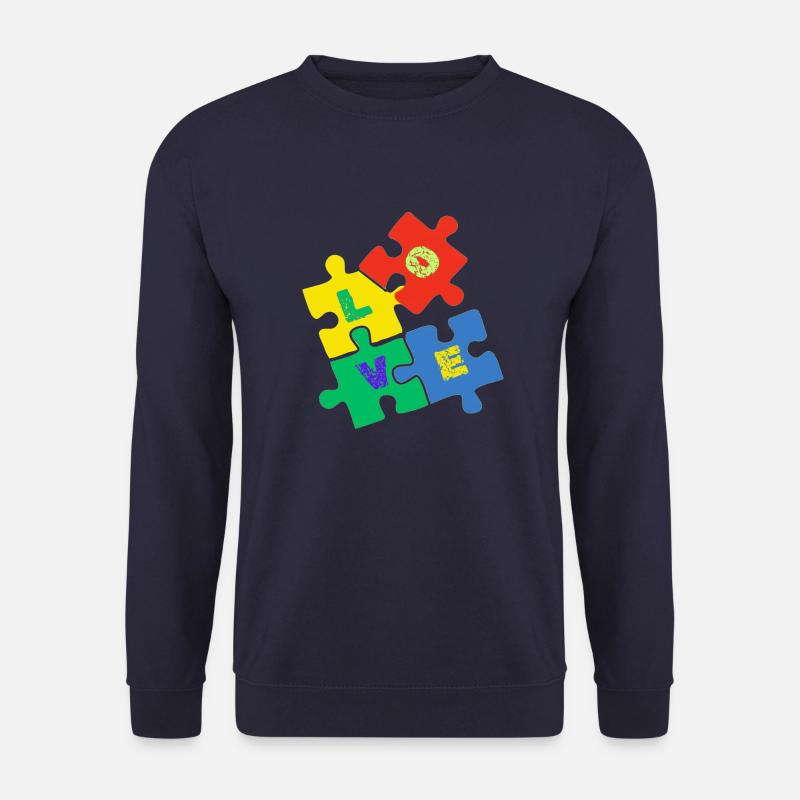 Liebes-Puzzle - Unisex Pullover - Navy