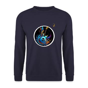 MEHR ALS MUSIK - Unisex Pullover - Navy - Vorne - Alina (178cm) & Michal (187cm)