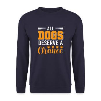 Hund Hunde Vintage Rettungshund Sprüche - Unisex Pullover - Navy - Vorne - Alina (178cm) & Michal (187cm)