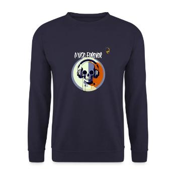 IMMER MUSIK - Unisex Pullover - Navy - Vorne - Alina (178cm) & Michal (187cm)