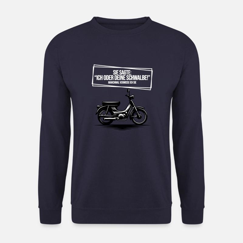 Lustiger Schwalbe Spruch Mofa Moped Geschenk - Unisex Pullover - Navy