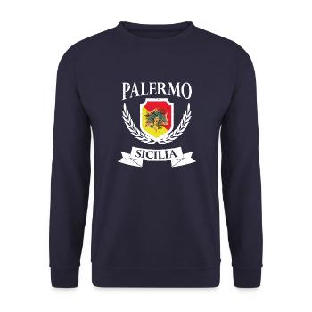 Sizilien Region Sizilianer Italien Trinacria Reise - Unisex Pullover - Navy - Vorne - Alina (178cm) & Michal (187cm)