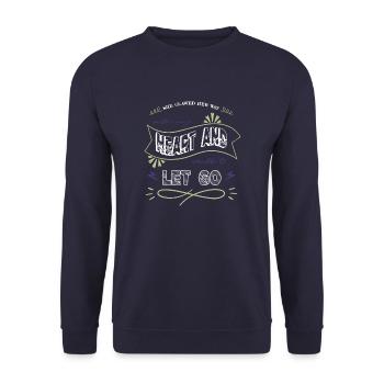 jokes humor black gift cute geek cartoon cat quote - Unisex Pullover - Navy - Vorne - Alina (178cm) & Michal (187cm)