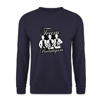 Hochzeit Bräutigam Team - Unisex Pullover - Navy - Vorne - Alina (178cm) & Michal (187cm)