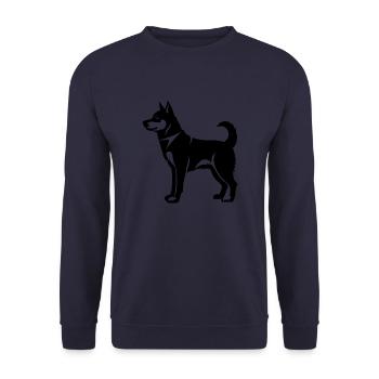 Husky Dog Icon - Unisex Sweatshirt - navy - Front - Alina (178cm) & Michal (187cm)
