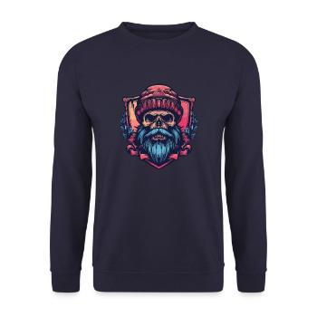 Crâne de bûcheron - Sweat-shirt Unisexe - marine - Devant - Alina (178cm) & Michal (187cm)