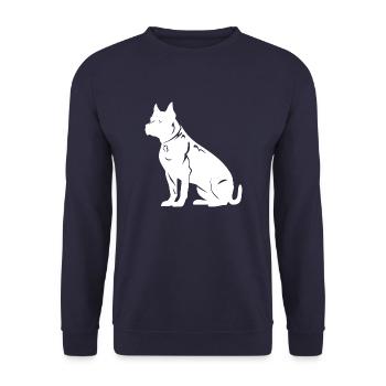 American Staffordshire Terrier Hund - Unisex Pullover - Navy - Vorne - Alina (178cm) & Michal (187cm)