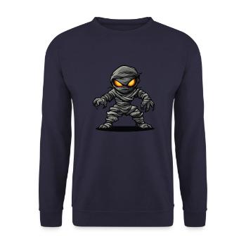 Mumie Halloween Comic - Unisex Pullover - Navy - Vorne - Alina (178cm) & Michal (187cm)