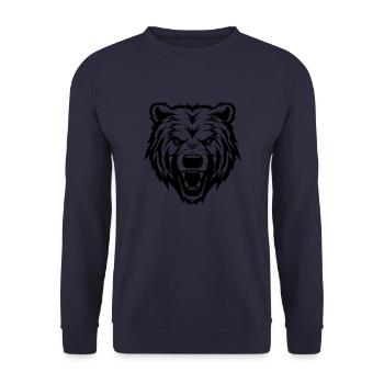 Tête de grizzli - Sweat-shirt Unisexe - marine - Devant - Alina (178cm) & Michal (187cm)