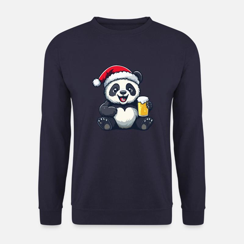 Panda Weihnachten Bier Lustig - Unisex Pullover - Navy