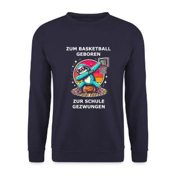 Liebe zum Basketball aber leider schulpflichtig - Unisex Pullover - Navy - Vorne - Alina (178cm) & Michal (187cm)