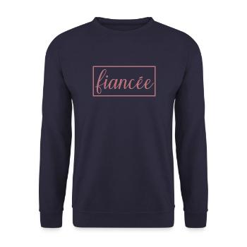 Fiancée Matching Engagement Wedding Honeymoon - Unisex Sweatshirt - navy - Front - Alina (178cm) & Michal (187cm)
