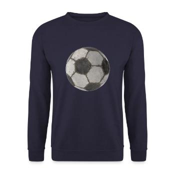Dirty Football 3D Soccer Ball - Unisex Pullover - Navy - Vorne - Alina (178cm) & Michal (187cm)
