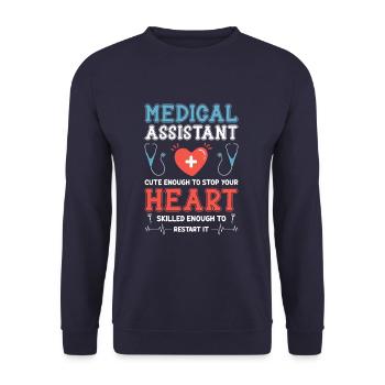 Medical Assistant Cute Enough To Stop Your Heart - Unisex Sweatshirt - navy - Front - Alina (178cm) & Michal (187cm)