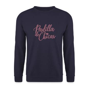 Padilla de Chicas Bride's Gang Bridesmaid Wedding - Unisex Sweatshirt - navy - Front - Alina (178cm) & Michal (187cm)