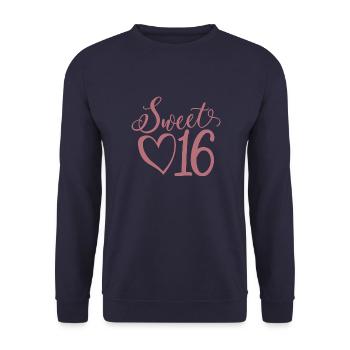 Sweet Sixteen Mignon cadeau de 16 ans - Sweat-shirt Unisexe - marine - Devant - Alina (178cm) & Michal (187cm)
