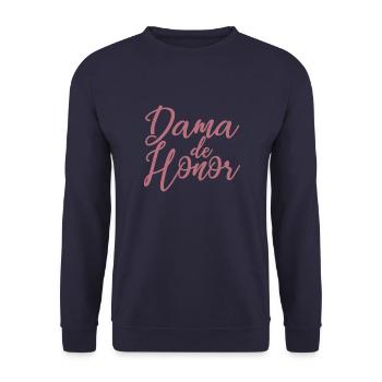 Dama de Honor Bridesmaid Team Bride Wedding Gift - Unisex Sweatshirt - navy - Front - Alina (178cm) & Michal (187cm)