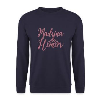 Madrina de Honor Bridesmaid Wedding Team Bride - Unisex Sweatshirt - navy - Front - Alina (178cm) & Michal (187cm)