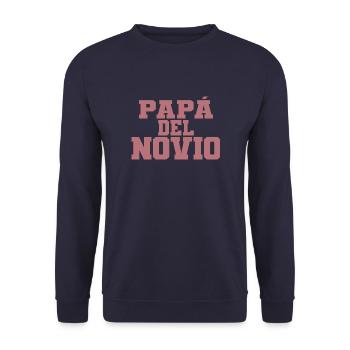 Papa del Novio Bräutigam Vater Hochzeitsgeschenk - Unisex Pullover - Navy - Vorne - Alina (178cm) & Michal (187cm)