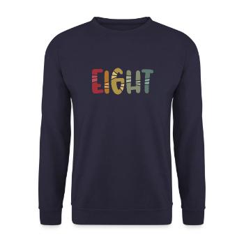 Eight - 8 Years Old Birthday, 8 Year Anniversary - Unisex Sweatshirt - navy - Front - Alina (178cm) & Michal (187cm)