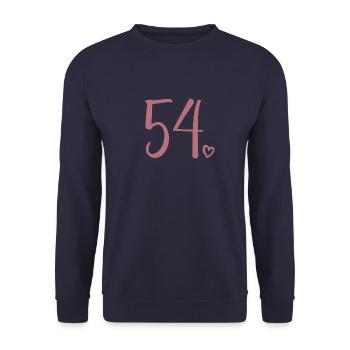 Cute Number 54, 54 Years Old, 54th Birthday Gift - Unisex Sweatshirt - navy - Front - Alina (178cm) & Michal (187cm)