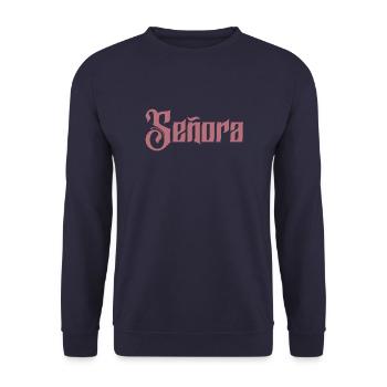 Señora Engagement Bride To Be Wedding Party - Unisex Sweatshirt - navy - Front - Alina (178cm) & Michal (187cm)