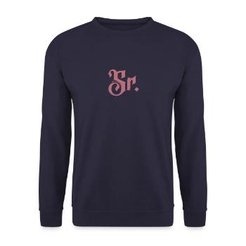 Sr. Verlobungsgeschenk Bräutigam wird Hochzeitsfeier - Unisex Pullover - Navy - Vorne - Alina (178cm) & Michal (187cm)
