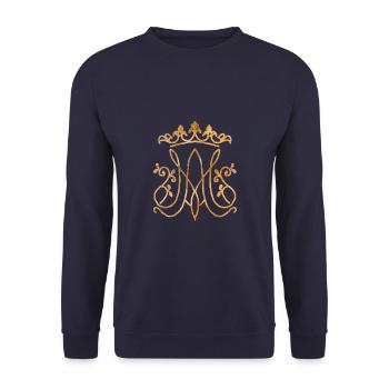 Ave Maria Monogram - Unisex Sweatshirt - navy - Front - Alina (178cm) & Michal (187cm)