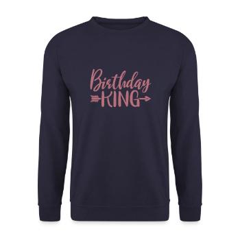 Birthday King - Cadeau de fête d’anniversaire cool pour hommes - Sweat-shirt Unisexe - marine - Devant - Alina (178cm) & Michal (187cm)
