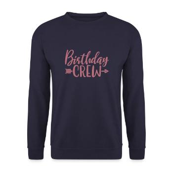 Birthday Crew Matching Group Birthday Party Outfit - Unisex Sweatshirt - navy - Front - Alina (178cm) & Michal (187cm)