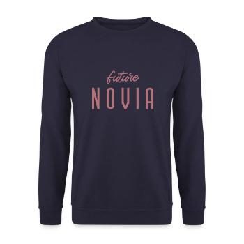 Future Novia Engagement Bridal Shower Wedding - Unisex Sweatshirt - navy - Front - Alina (178cm) & Michal (187cm)