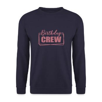 Birthday Crew Matching Group Birthday Party Outfit - Unisex Sweatshirt - navy - Front - Alina (178cm) & Michal (187cm)