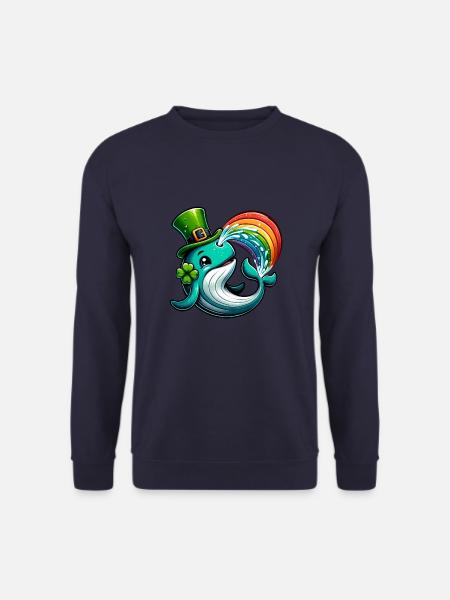 St. Patricks Day Wal Cartoon Shirt - Unisex Pullover - Navy
