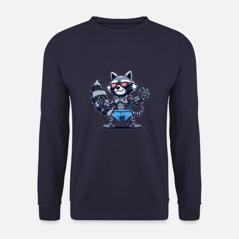 Waschbär Cyborg Roboter Design - Unisex Pullover - Navy