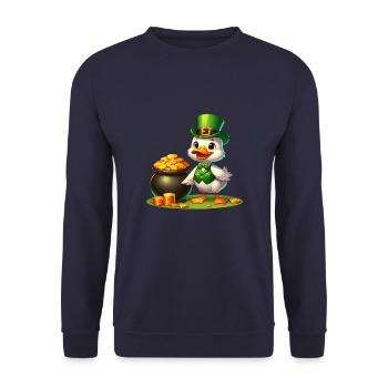 St. Patricks Day Elefant Grün - Unisex Pullover - Navy - Vorne - Alina (178cm) & Michal (187cm)