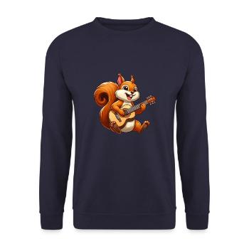Cool Squirrel Guitarist Guitar Musician Band - Unisex Sweatshirt - navy - Front - Alina (178cm) & Michal (187cm)