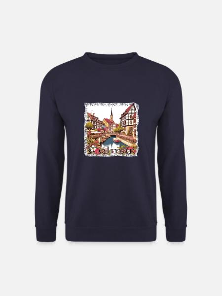 Colmar, France, Vieille ville, Style Grunge - Sweat-shirt Unisexe - marine