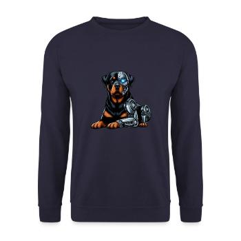 Rottweiler Cyborg Robot Espace - Sweat-shirt Unisexe - marine - Devant - Alina (178cm) & Michal (187cm)