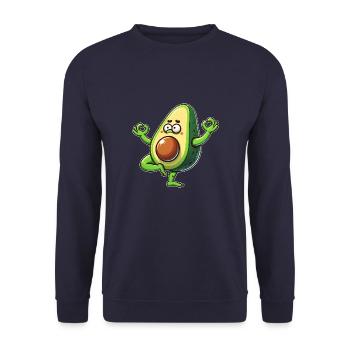 Avocado Yoga Meditation Buddhism Zen Namaste - Unisex Sweatshirt - navy - Front - Alina (178cm) & Michal (187cm)