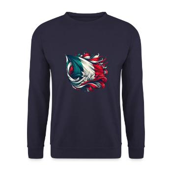Italian Flag Flowers French Flag - Unisex Sweatshirt - navy - Front - Alina (178cm) & Michal (187cm)