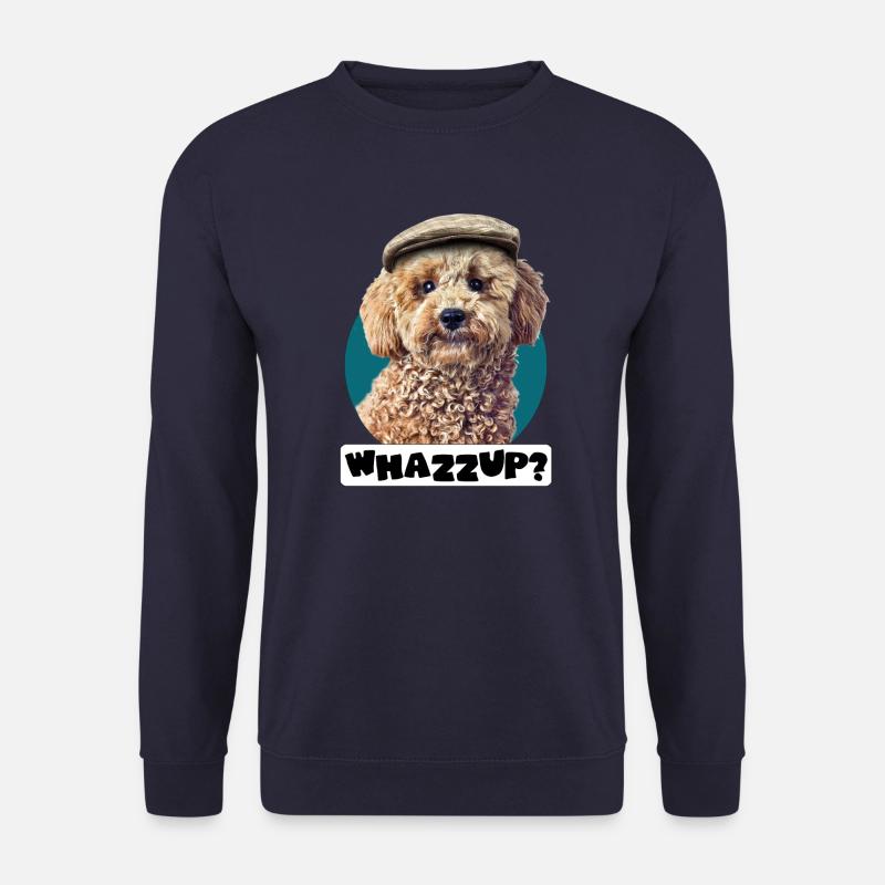 Hund Pudel Pepe whazzup Lustige Sprüche Geschenk - Unisex Pullover - Navy