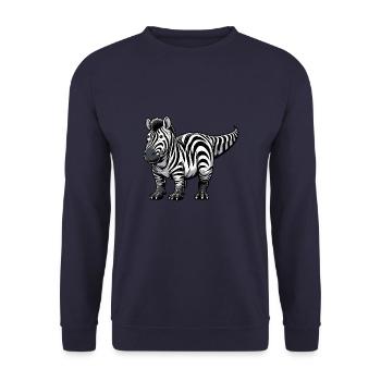 Brontosaur Zebra Fusion: Fantastic - Unisex Sweatshirt - navy - Front - Alina (178cm) & Michal (187cm)