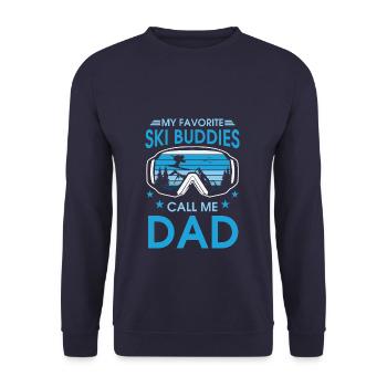 Funny Winter Sports My Favorite Ski Buddies Call - Unisex Pullover - Navy - Vorne - Alina (178cm) & Michal (187cm)