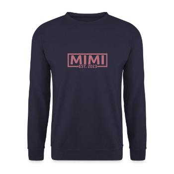 Mimi Est. 2023, Grandma To Be, Pregnancy Reveal - Unisex Sweatshirt - navy - Front - Alina (178cm) & Michal (187cm)