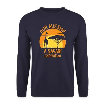 Notre mission Une expédition safari - Sweat-shirt Unisexe - marine - Devant - Alina (178cm) & Michal (187cm)
