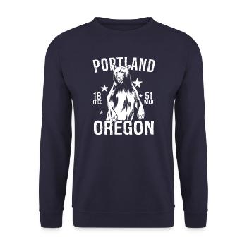 Portland - Unisex Pullover - Navy - Vorne - Alina (178cm) & Michal (187cm)
