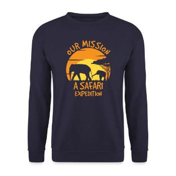 Notre mission Une expédition safari - Sweat-shirt Unisexe - marine - Devant - Alina (178cm) & Michal (187cm)